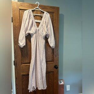 Anthropologie Lavender and White Striped Dress